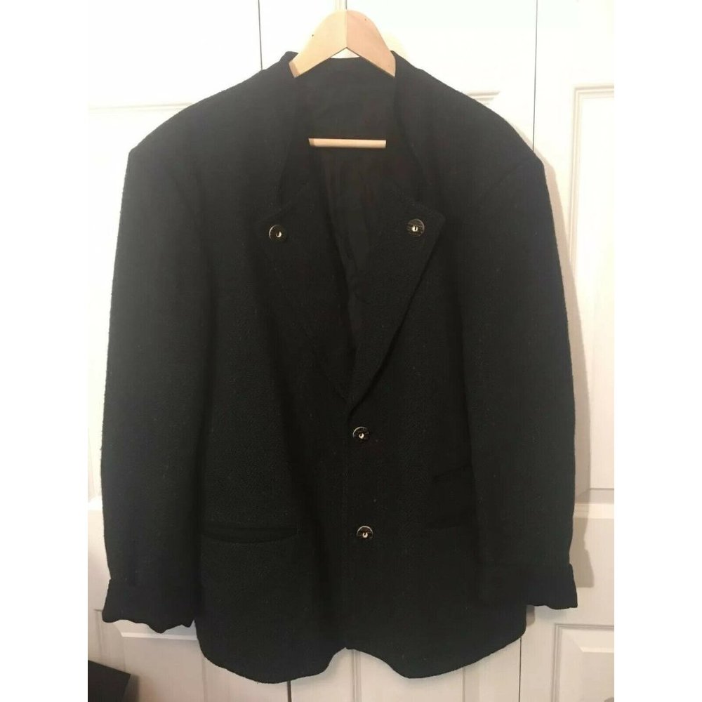 Alphorn Wool/alpaca/polyester Jacket Coat Men Made In Austria Sz 50 Green Black